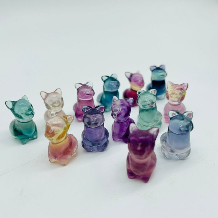 Mini Colorful Fluorite Sheep Carving Wholesale