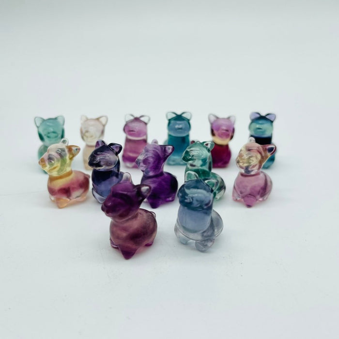 Mini Colorful Fluorite Sheep Carving Wholesale