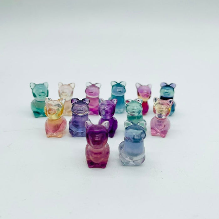 Mini Colorful Fluorite Sheep Carving Wholesale