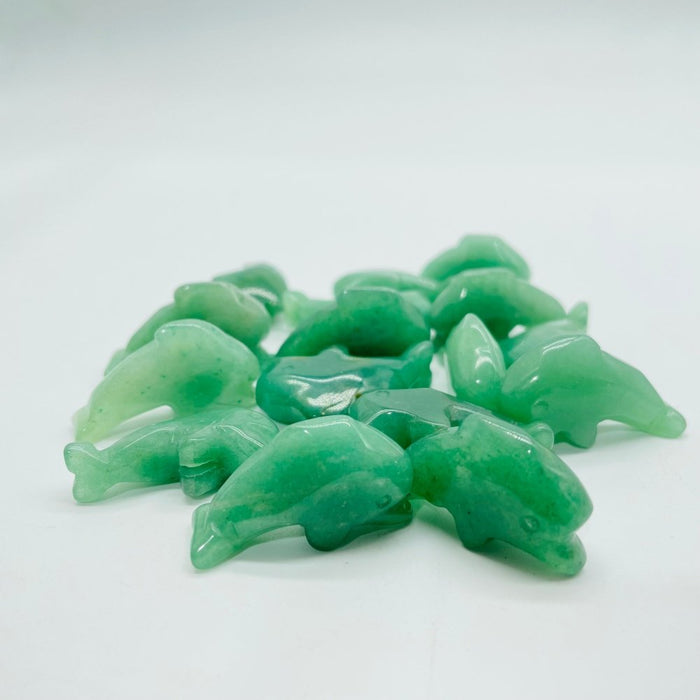 Mini Dolphin Green Aventurine&Opalite Carving Animals Wholesale