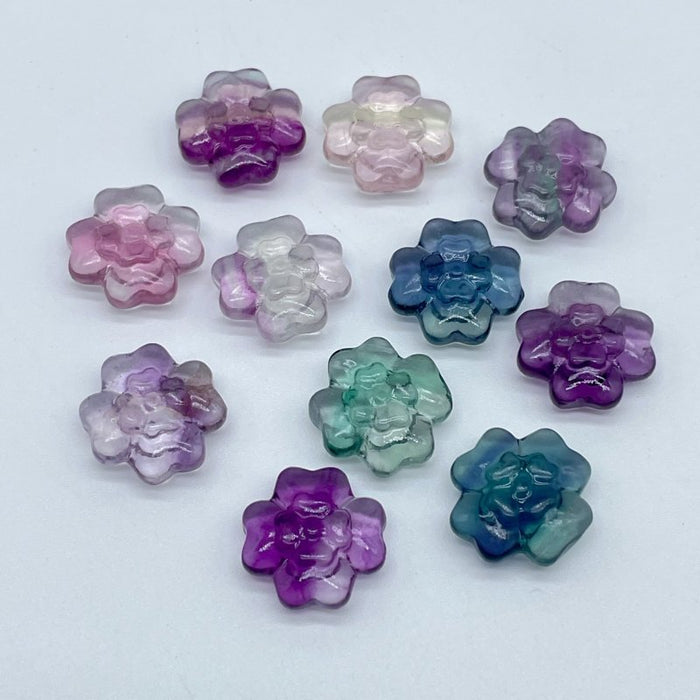 Mini Fluorite Four Leaf Clover Carving Wholesale