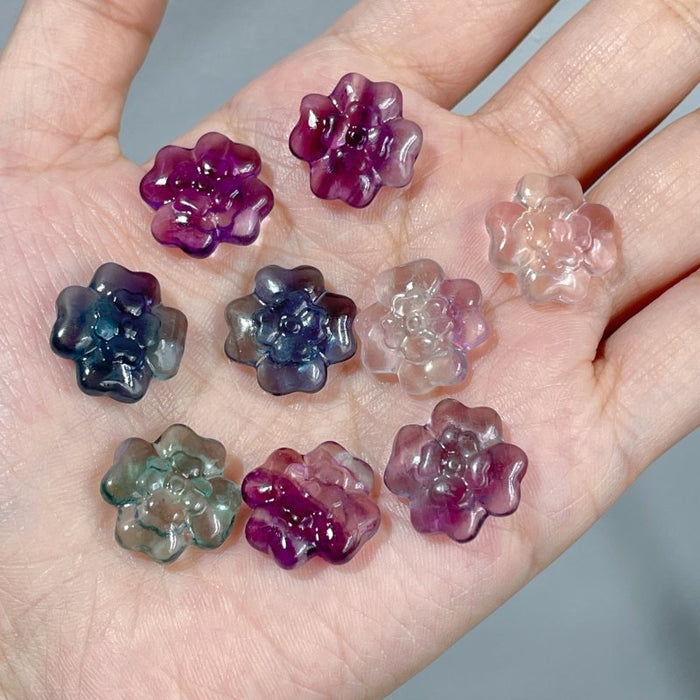 Mini Fluorite Four Leaf Clover Carving Wholesale