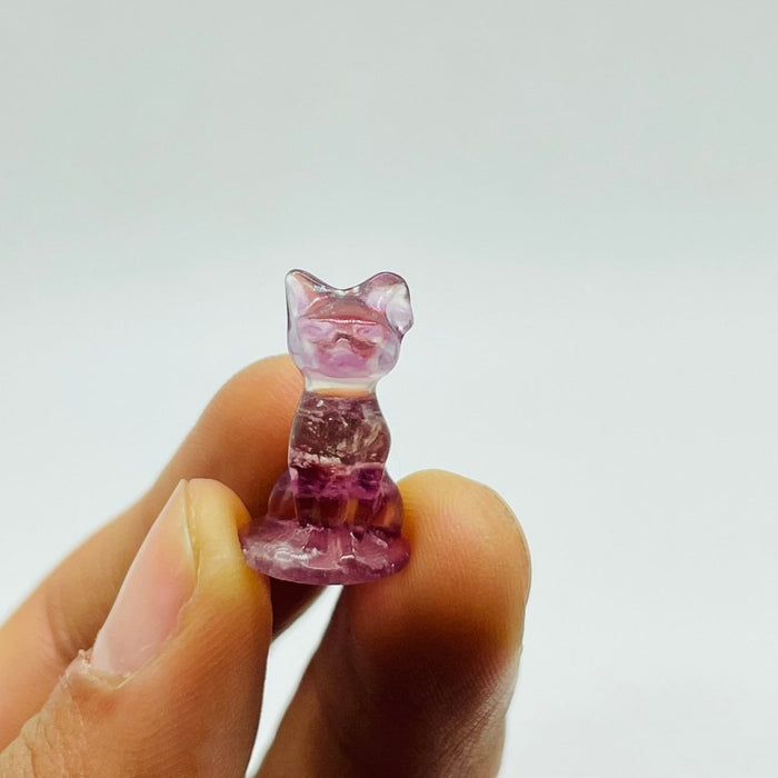Mini Fluorite Hairless Cat Carving Animal Wholesale