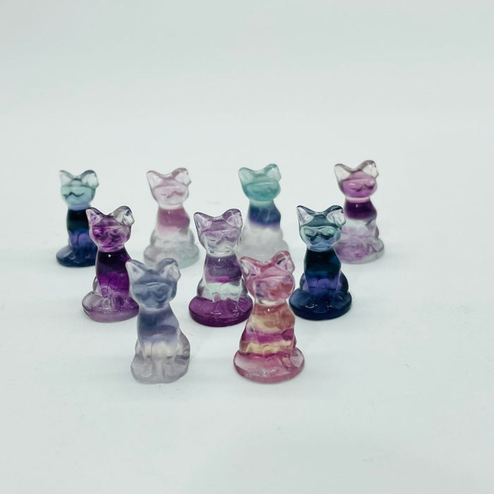 Mini Fluorite Hairless Cat Carving Animal Wholesale