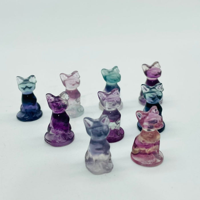 Mini Fluorite Hairless Cat Carving Animal Wholesale