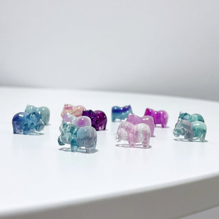 Mini Fluorite Hippopotamus Carving Wholesale