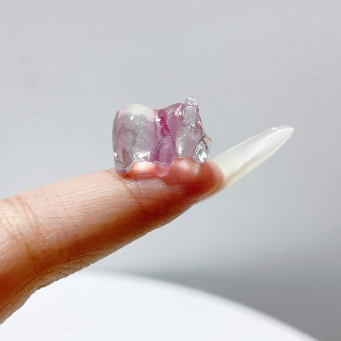 Mini Fluorite Hippopotamus Carving Wholesale