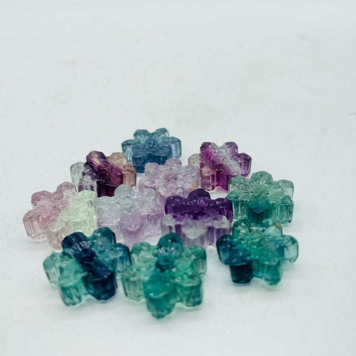 Mini Fluorite Snowflake Carving Wholesale
