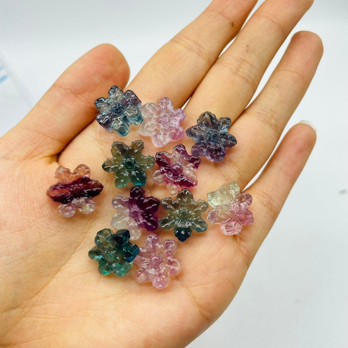 Mini Fluorite Snowflake Carving Wholesale