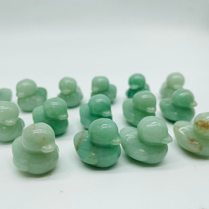 Mini Green Aventurine Duck Carving Wholesale