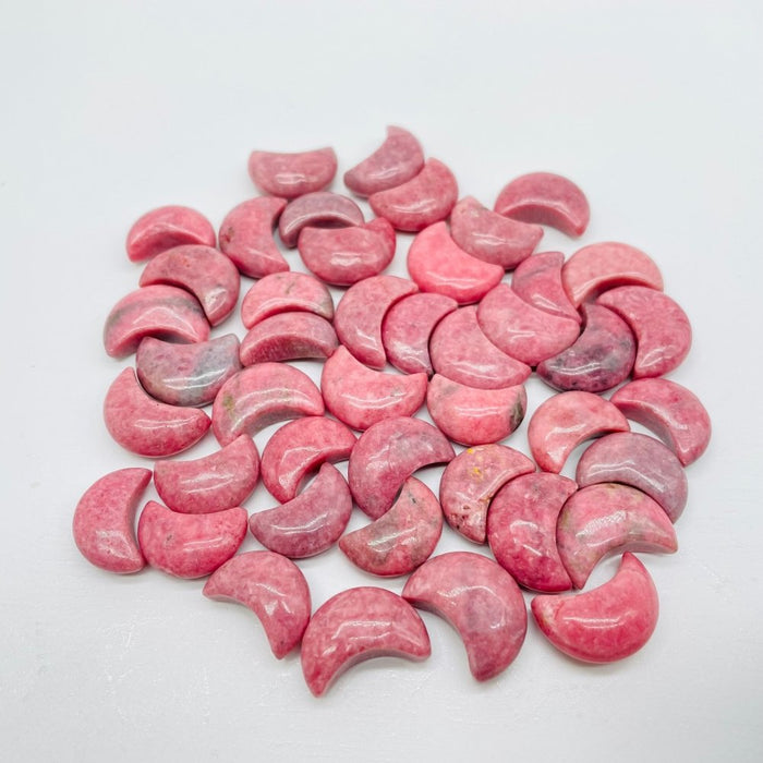 Mini High Quality Pink Rhodonite Moon DIY Pendant Wholesale