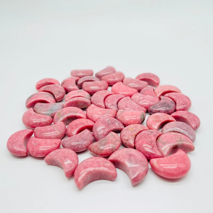Mini High Quality Pink Rhodonite Moon DIY Pendant Wholesale