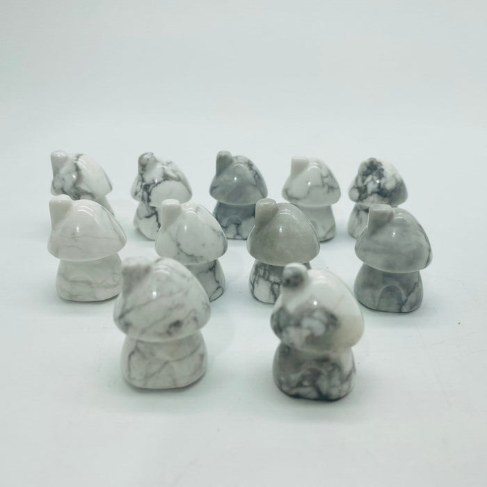Mini Howlite Mushroom House Carving Wholesale