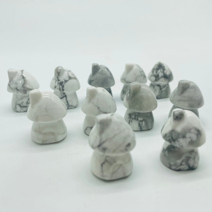 Mini Howlite Mushroom House Carving Wholesale