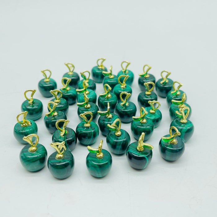 Mini Malachite Apple Carving Pendant Wholesale