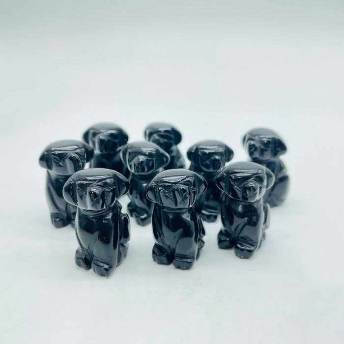 Mini Obsidian Dog Carving Wholesale