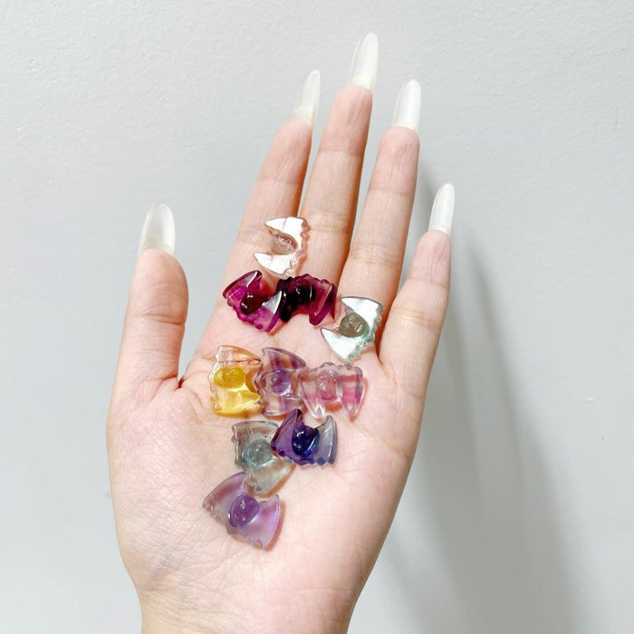 Mini Rainbow Fluorite Bat Carving Wholesale