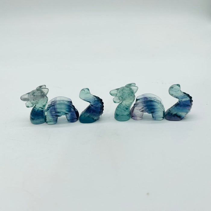 Mini Rainbow Fluorite Carving Combination Dragon Wholesale