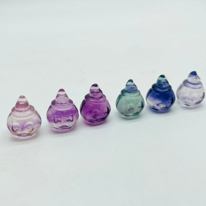 Mini Rainbow Fluorite Carving Pumpkin Wizard Wholesale