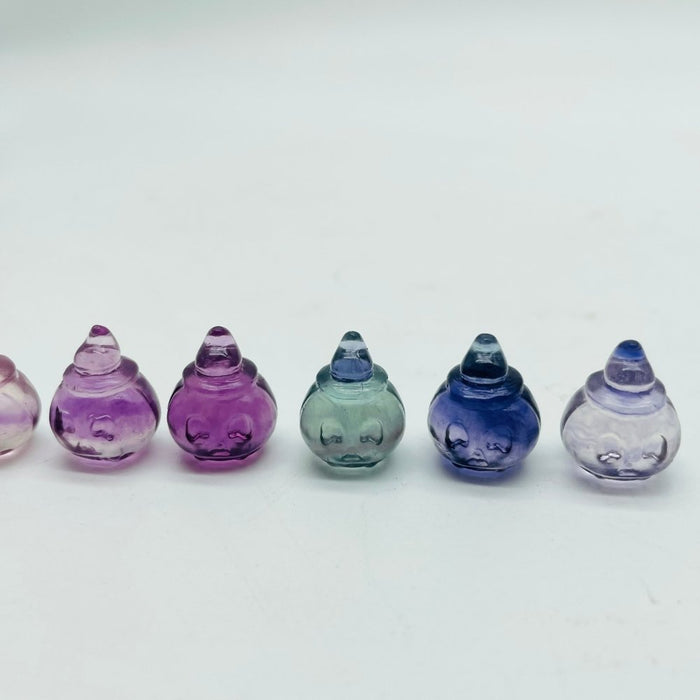 Mini Rainbow Fluorite Carving Pumpkin Wizard Wholesale