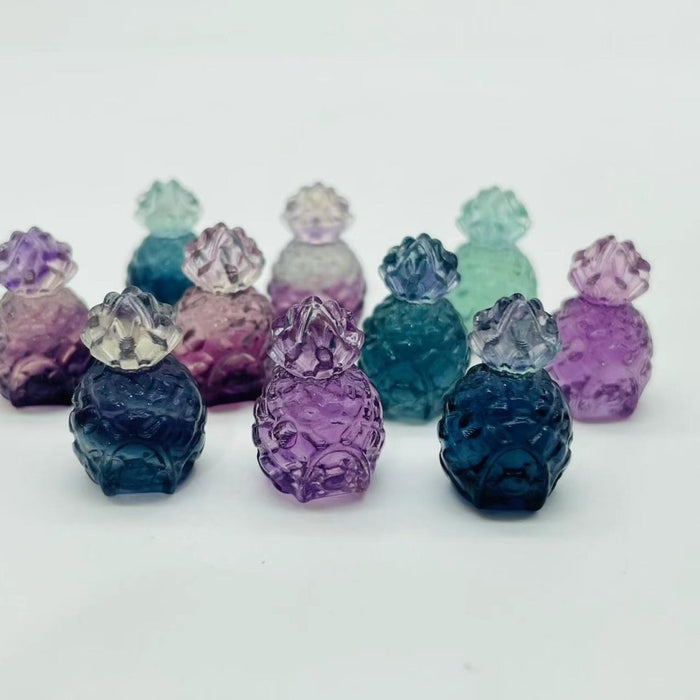 Mini Rainbow Fluorite Pineapple House Carving Wholesale