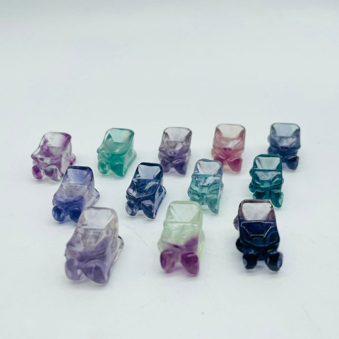Mini Rainbow Fluorite Sled Carving Wholesale