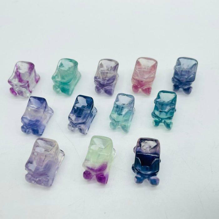 Mini Rainbow Fluorite Sled Carving Wholesale