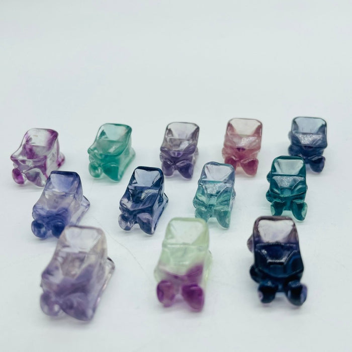 Mini Rainbow Fluorite Sled Carving Wholesale