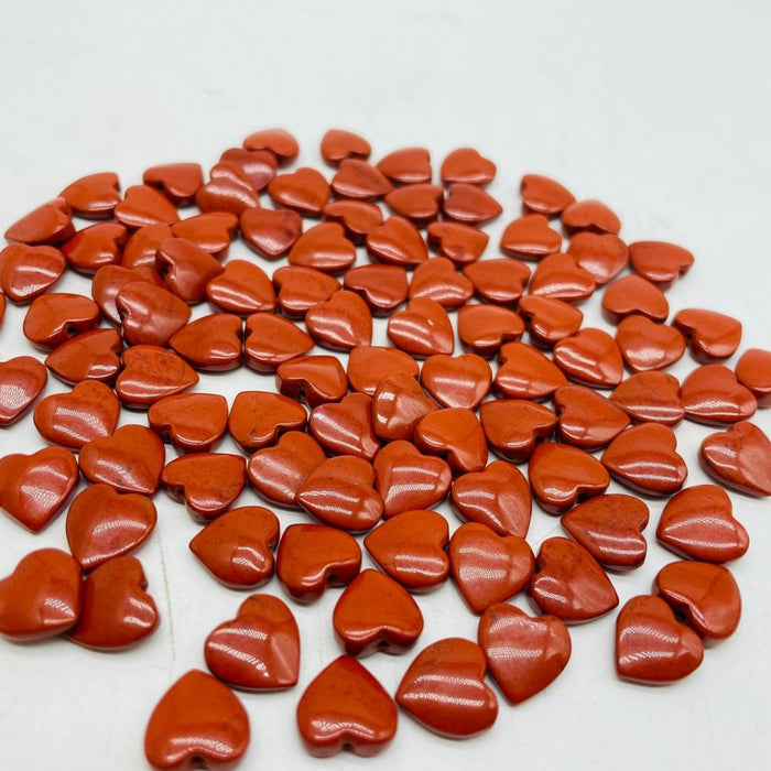 Mini Red Jasper Heart DIY Drill Hole Pendant Wholesale