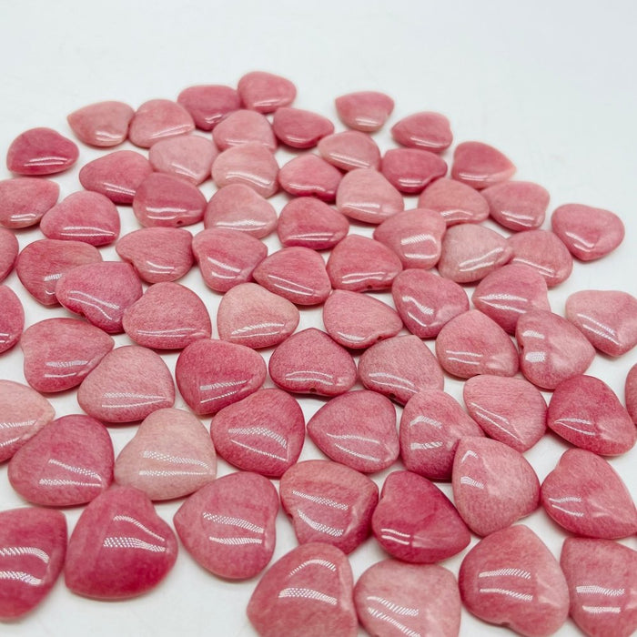 Mini Rhodonite Heart DIY Pendant Drill Hole Wholesale