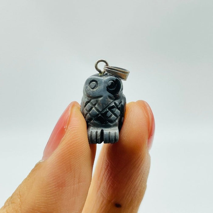 Mini Snowflake Obsidian Owl Pendant Wholesale