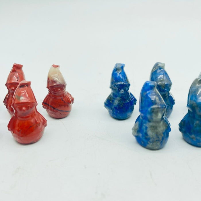 Mini Snowman Carving Wholesale Red Jasper Lapis Lazuli