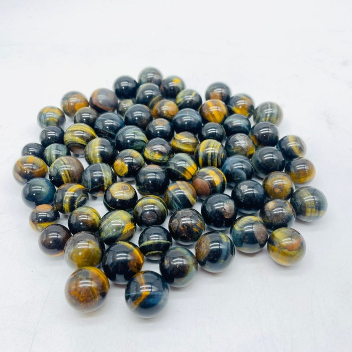 Mini Yellow Mixed Blue Tiger Eye Spheres Ball Wholesale