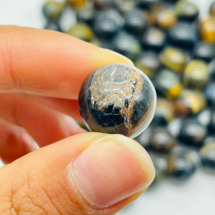 Mini Yellow Mixed Blue Tiger Eye Spheres Ball Wholesale