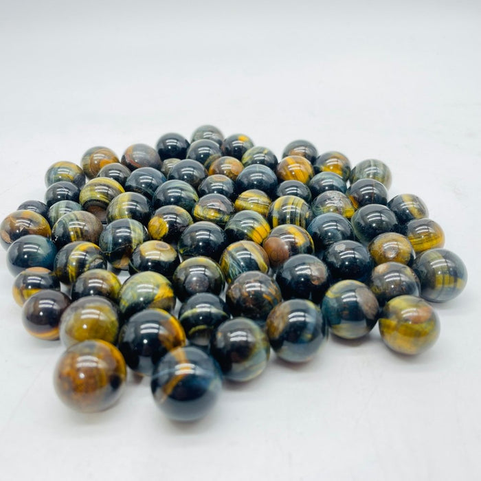 Mini Yellow Mixed Blue Tiger Eye Spheres Ball Wholesale