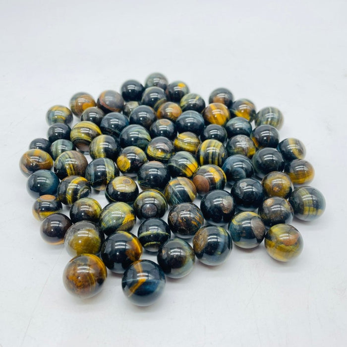 Mini Yellow Mixed Blue Tiger Eye Spheres Ball Wholesale