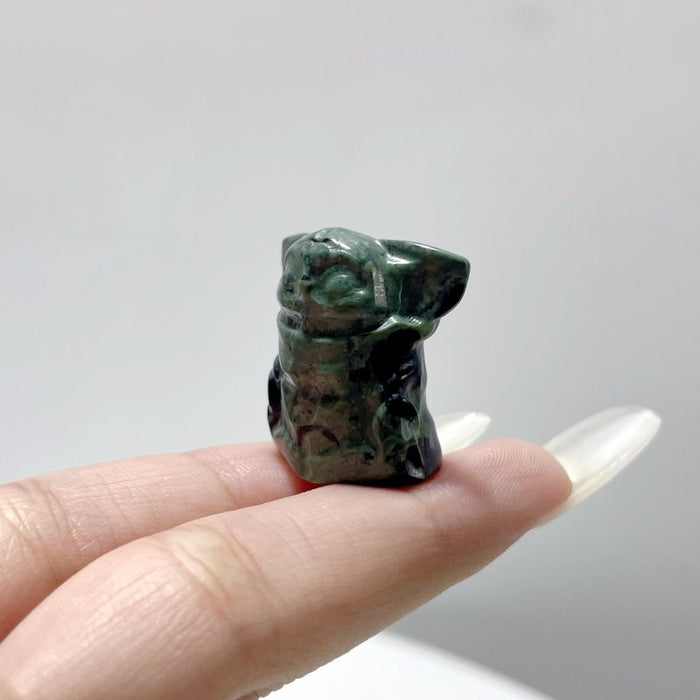 Mini Yoda Carving Wholesale Kambaba Jasper Ocean Jasper