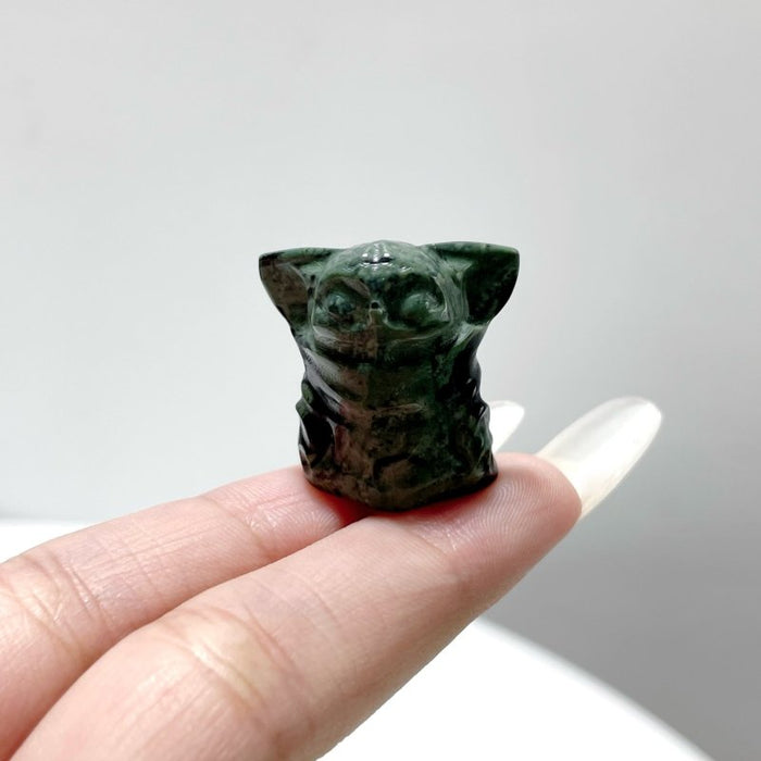 Mini Yoda Carving Wholesale Kambaba Jasper Ocean Jasper