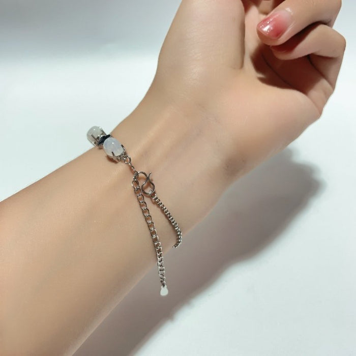 Moonstone Cute Four Leaf Clover Lucky Bracelets Crystal Wholesale