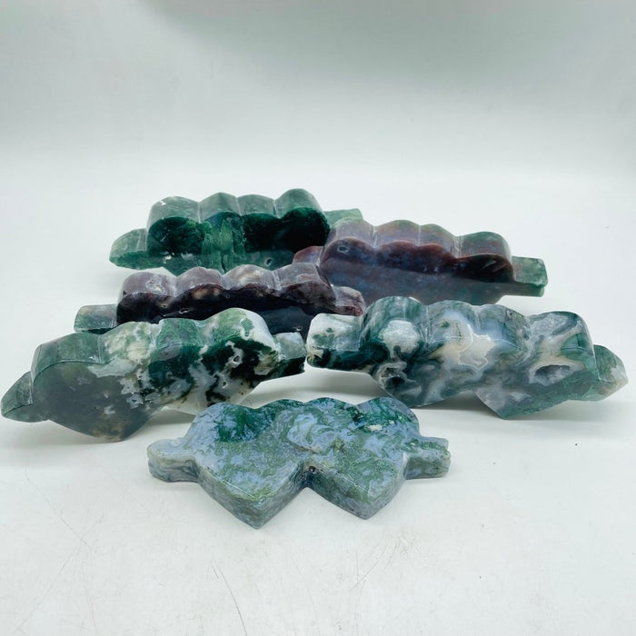 Moss Agate Double Heart Wholesale