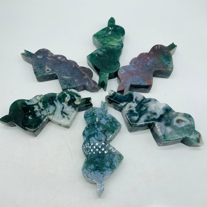 Moss Agate Double Heart Wholesale