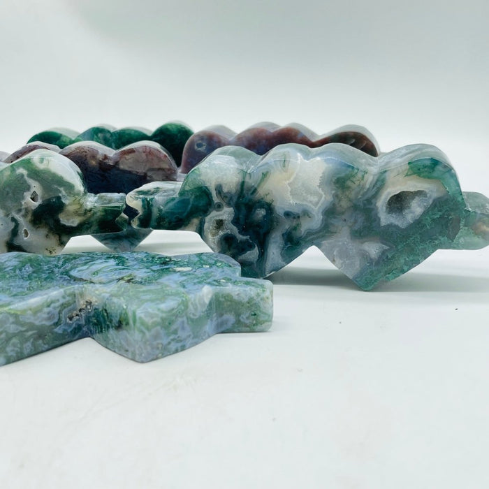 Moss Agate Double Heart Wholesale
