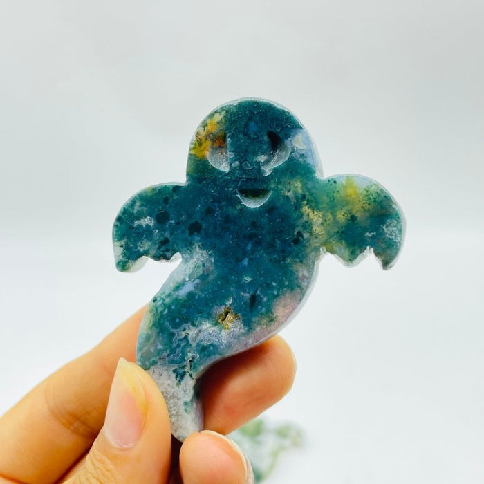 Moss Agate Ghost Carving Crystals Wholesale