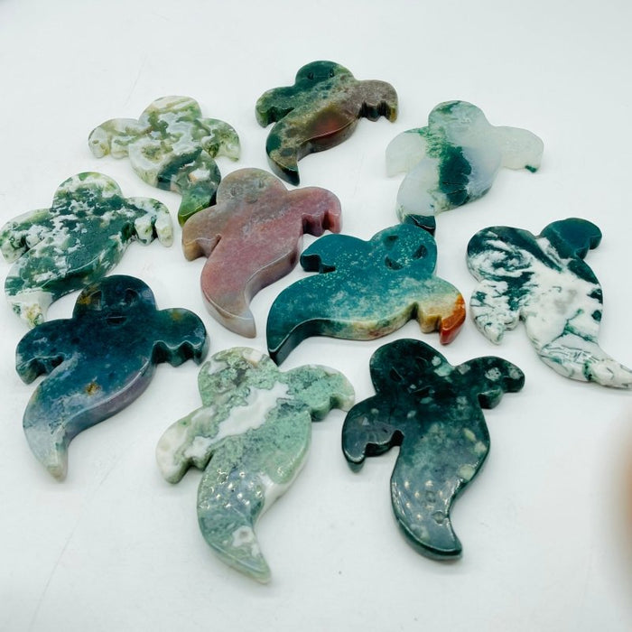 Moss Agate Ghost Carving Crystals Wholesale