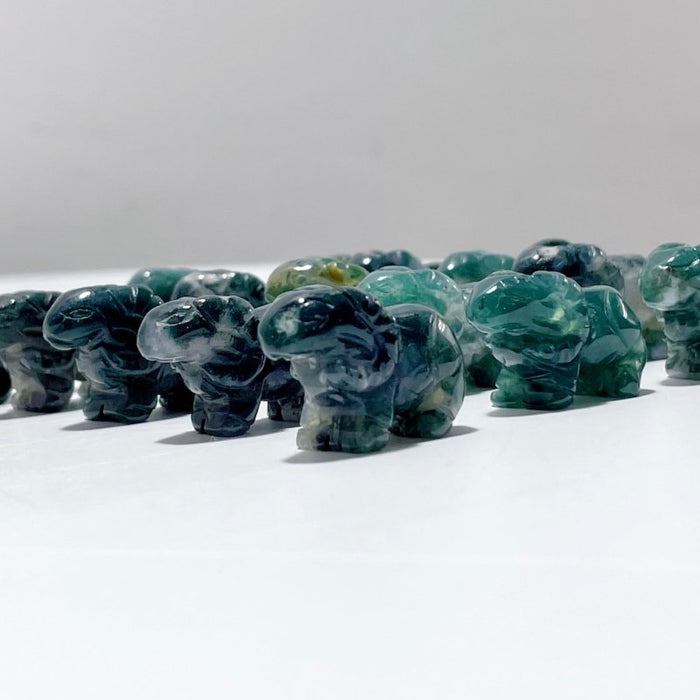 Moss Agate Goat Sheep Carving Wholesale