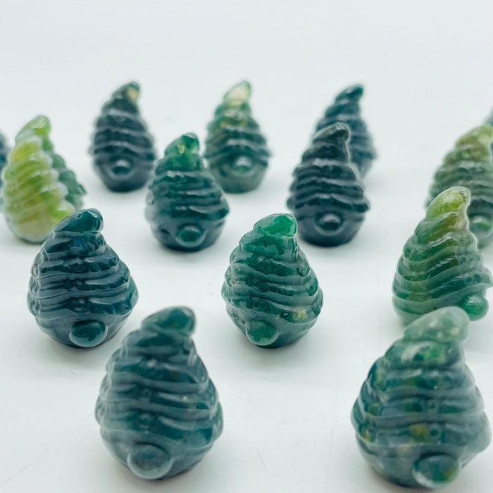 Moss Agate Goblin Hat Carving Crystal Wholesale