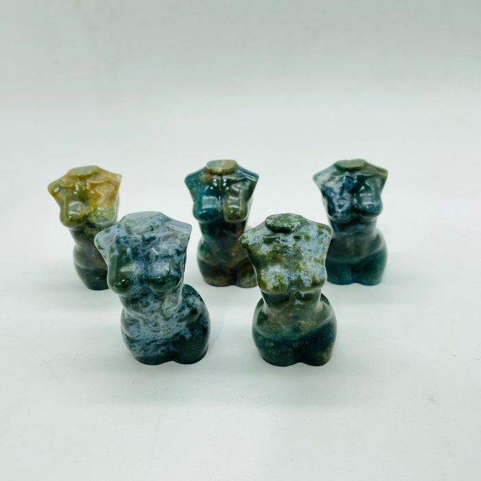 Moss Agate Goddess Carving Wholesale
