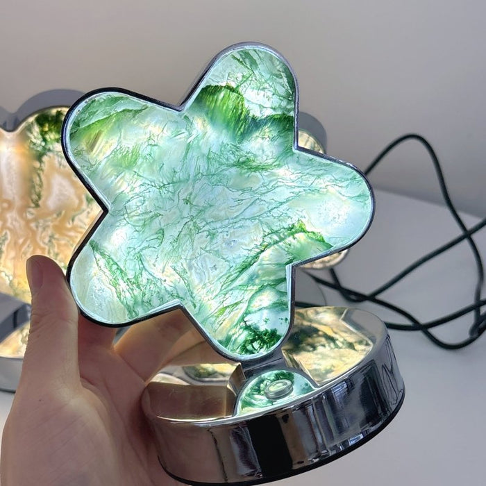 Moss Agate LED Table Lamp Flower & Heart Shape Wholesale