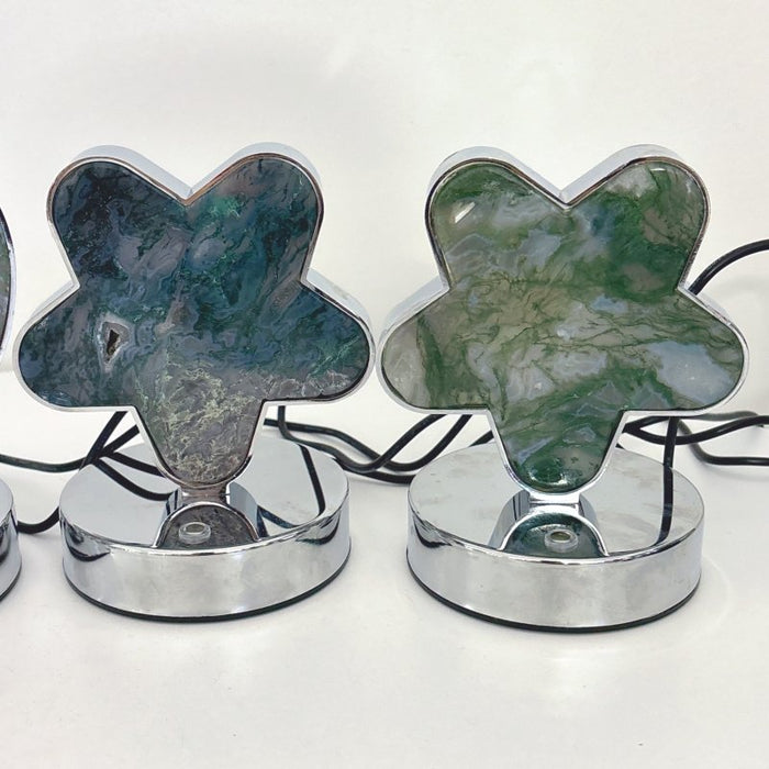 Moss Agate LED Table Lamp Flower & Heart Shape Wholesale