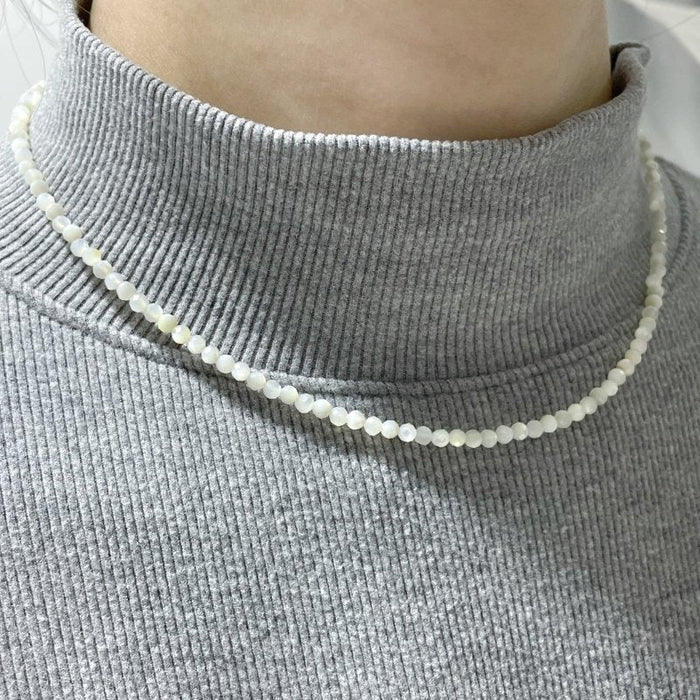 Multi-Faceted Crystal Flash Bead Necklace Garnet Lepidolite